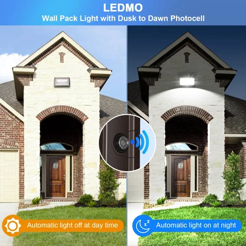 Vista 7 de ledmo Paquete de Pared LED de 150W con Fotocélula de Anochecer a Amanecer 5000K Impermeable Luminaria Comercial para Exteriores 21000lm 100-277V
