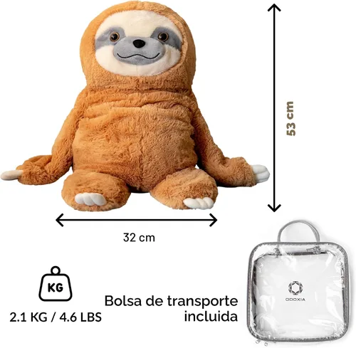 Vista 5 de Animal de peluche con peso para la ansiedad, calmante y reconfortante, 5 libras, perezoso de peluche con peso, animales de peluche para adultos