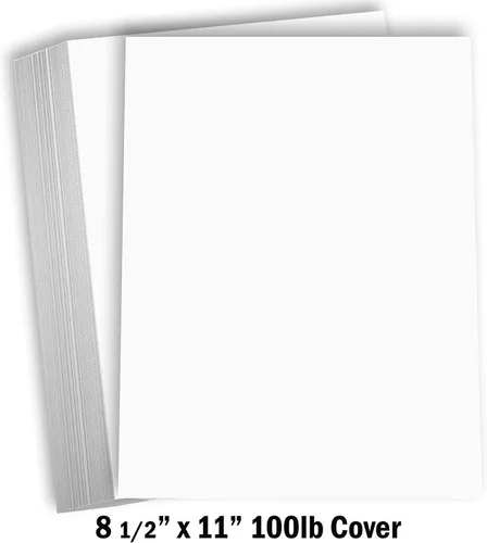 Vista 2 de Hamilco Papel grueso de cartulina blanca de 8 1/2 x 11 pulgadas, peso pesado, 100 libras, para impresión de folletos y papelería, paquete de 50