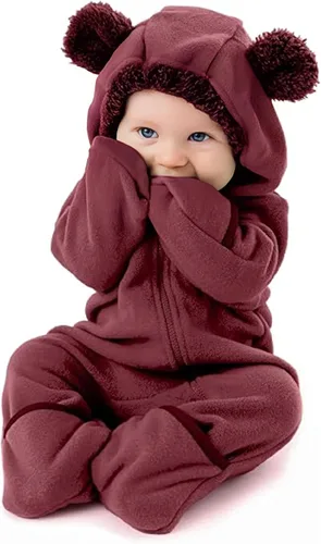 Vista 14 de Cuddle Club - Body de forro polar para bebé recién nacido hasta 5T – Pijamas de invierno chaqueta de abrigo abrigo para bebé Alien
