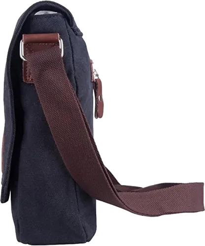 Vista 3 de HuaChen Vintage Canvas Messenger Bag,Travel Shoulder Satchel Unisex Crossbody Purse Bookbag for 14 Inch Laptop