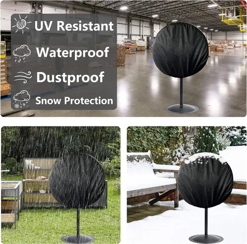 Vista 6 de Bitubi Cubierta de ventilador industrial, fundas impermeables para ventilador de exterior, compatible con ventilador de montaje en pared de 20 a 24