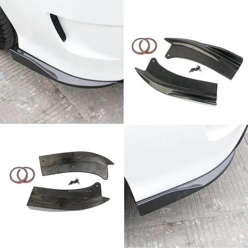 Vista 5 de Protector divisor de parachoques trasero de coche para Dodge Charger 2015-2021 (fibra de carbono negra)