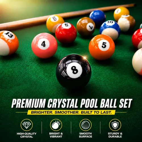 Vista 4 de HMQQ Billiard Balls Set 2-1/4" Regulation Size Pool Table Balls for Replacement (16 Resin Balls)
