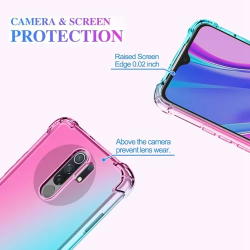 Vista 3 de Para Redmi 9 M2004J19C Caso, Claro Lindo Gradiente Teléfono Caso Delgado Anti Scratch Flexible TPU Cubierta Protectora a Prueba de Golpes