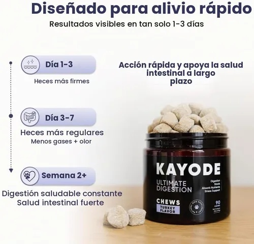 Vista 8 de Kayode Digestión definitiva. Antidiarrea de acción rápida para perros. Remedio para pedos para perros y alivio de gases para perros. Nutrientes