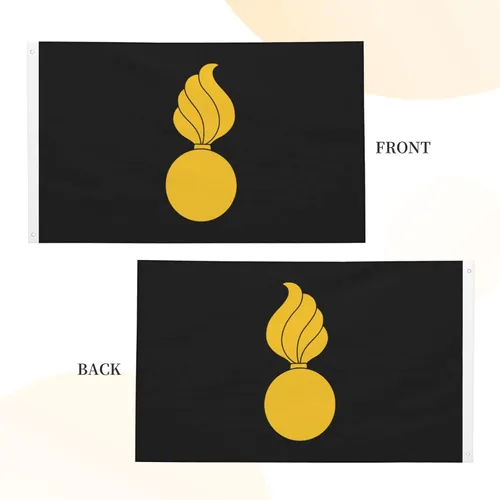 Vista 5 de Banderas de insignia de rama de artillería de doble cara de 3 x 5 pies, bandera ligera para decoración al aire libre, banderas para fiestas
