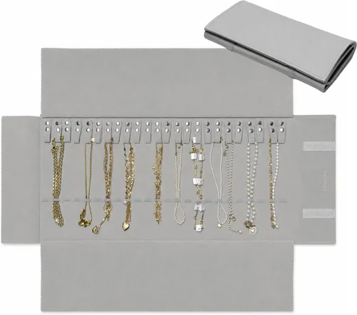 Vista 27 de UnionPlus Travel Necklaces Roll Organizer Anti-Tangle Air Blue Azul aire