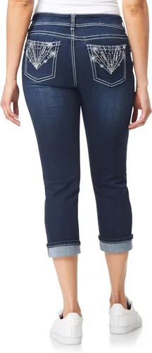 Vista 3 de WallFlower Luscious Curvy 23.5" Crop Mid-Rise Bling Insta Stretch Juniors (estándar y Plus)