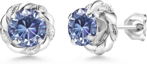 Vista 266 de Gem Stone King Aretes de plata de ley 925 de 0.236 in con piedra natal redonda para mujer