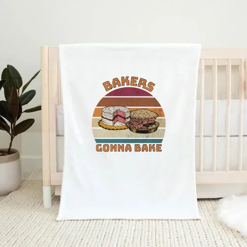 Vista 2 de Bakers Gonna Bake - Manta para bebé, diseño de pastel, manta de bebé fresca
