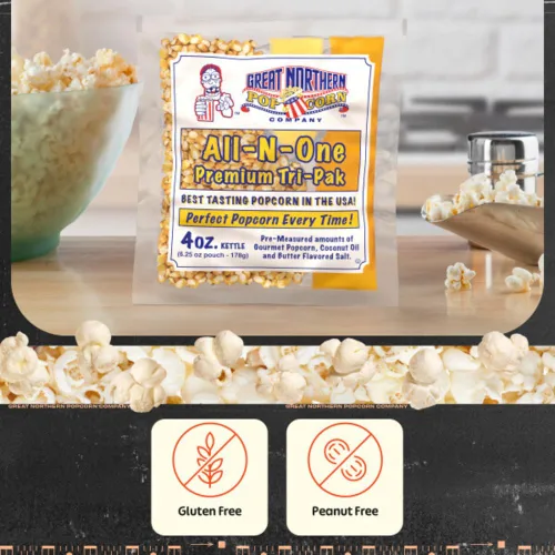 Vista 5 de Great Northern Popcorn – Palomitas de maíz All-in-One Movie Theater Style Kernels, Butter Flavored Salt, and Coconut Oil Packs for 4oz Kettle