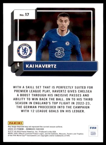 Vista 2 de 2022-23 Donruss FIFA Soccer #17 Kai Havertz Chelsea FC Official Panini Trading Card (Stock Photo Shown, card in near mint to mint condition)
