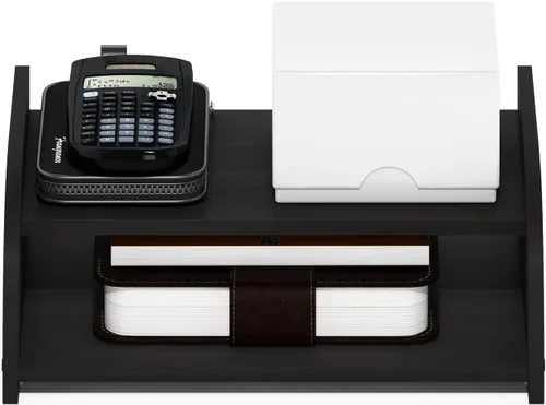 Vista 4 de Furinno Organizadores y accesorios de escritorio clásicos, elevador de monitor de 2 niveles, organización de oficina, estante superior