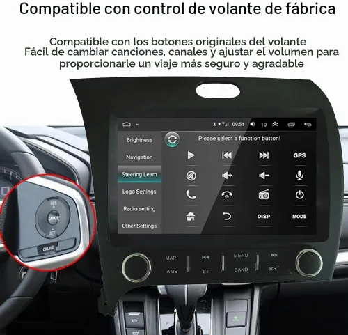 Vista 7 de 8 Core 2G+32G para KIA Cerato K3 Forte 2013-2018 Radio Android con Carplay inalámbrico Android Auto, 9 pulgadas IPS pantalla táctil estéreo