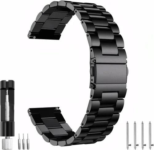 Vista 2 de Compatible with Samsung Galaxy Watch 7 6 5 4 FE Active 2 44mm 40mm/6 4 Classic 47mm 46mm 43mm 42mm/5 Pro 45mm Bands, 20mm Metal Replacement Strap