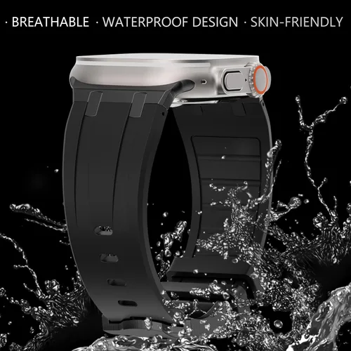 Vista 5 de NewWays AP - Correa de lujo para Apple Watch Ultra de 1.929 in 1.811 in 1.772 in 1.732 in 1.654 in 1.614 in 1.575 in 1.496 in para hombres