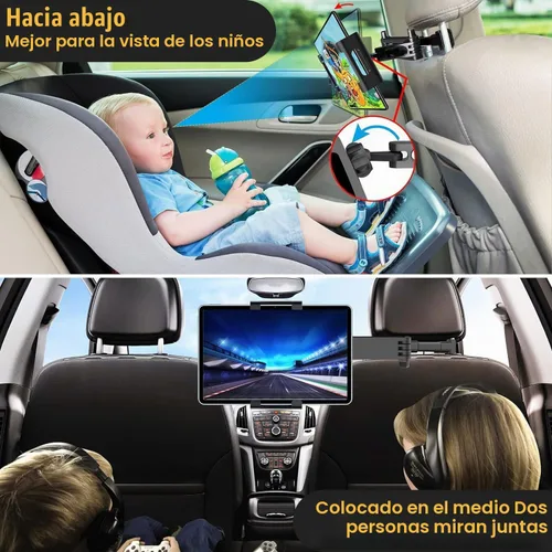 Vista 2 de najiaxiaowu Soportes para Tabletas PC Paquete de 2 Soporte para Tableta para Coche, Soporte para Reposacabezas de iPad para iPad/Teléfonos
