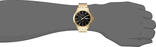 Vista 2 de Citizen Quartz Mens Watch, Stainless Steel, Classic, Gold-Tone Pulsera dorada y esfera negra