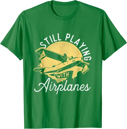 Vista 5 de Still Playing With Airplanes - Camiseta de control remoto RC Avión Piloto, Negro