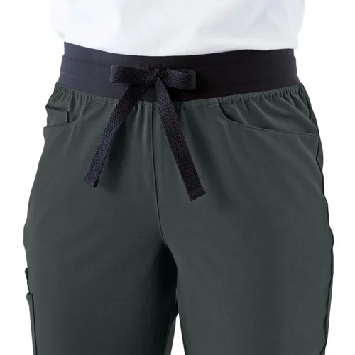 Vista 4 de Pantalón médico Coastal con siete bolsillos para mujer, color carbón, talla S