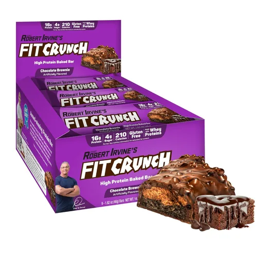 Vista 10 de FITCRUNCH - Barras de proteínas para aperitivo de tamaño snack, barra horneada de 6 capas, 4 g de azúcar, sin gluten y centro suave de pastel