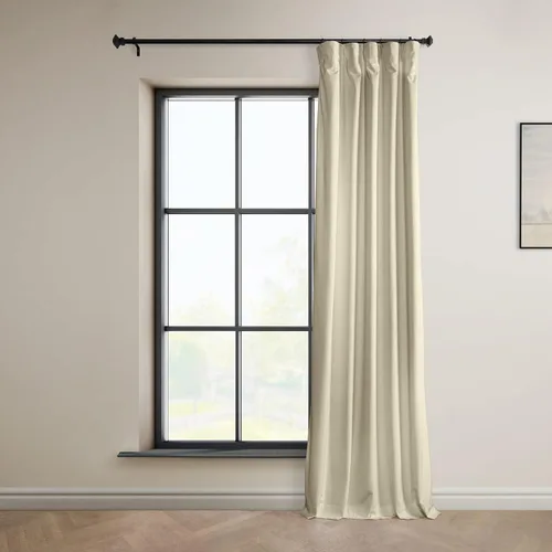 Vista 2 de HPD Half Price Drapes - Cortinas de terciopelo de lujo con bloqueo de luz para dormitorio (1 panel), 50W X 84L, cortinas Hotel con bloqueo de luz