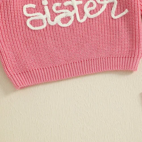 Vista 40 de VISGOGO Suéter a juego para hermanitas grandes y pequeñas, ropa de una sola pieza