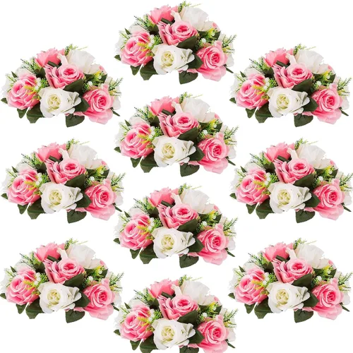 Vista 16 de Centros de mesa de flores para mesas de boda: decoraciones de mesa de Halloween, bolas de flores negras, centros de mesa para compromiso, ceremonia