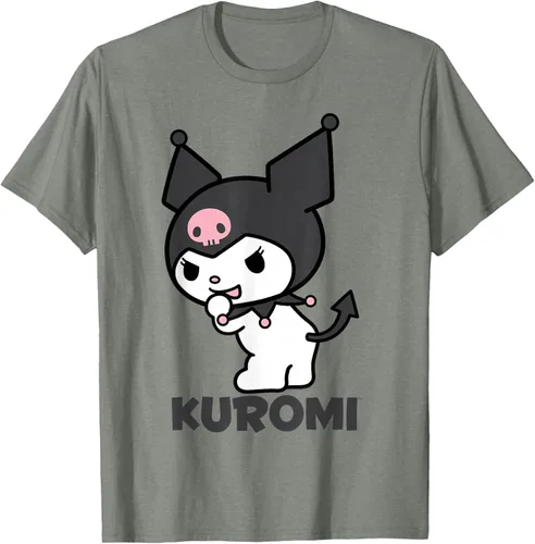 Vista 22 de Sanrio Kuromi - Camiseta con logotipo en la parte trasera Gris Oscuro