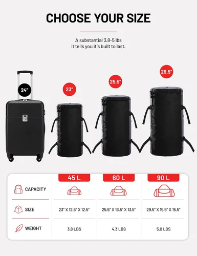 Vista 5 de MIER Mochila grande tipo duffel para deporte y gimnasio con compartimento para zapatos, resistente y resistente al agua, Gris, 90 l, Classic