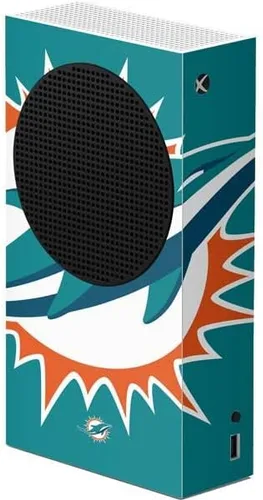 Vista 11 de Skinit Decal Gaming Skin Compatible with Xbox Series S Console - Officially Licensed NFL Miami Dolphins Black & White Design