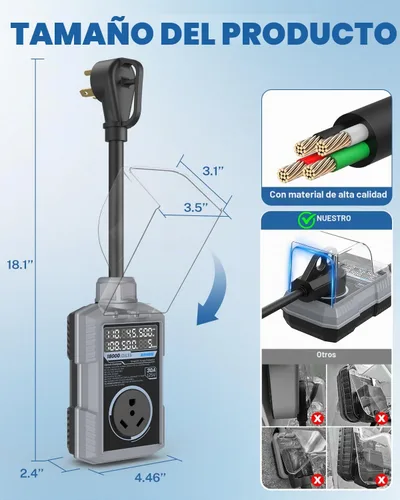 Vista 6 de Kohree Protector contra sobretensiones RV de 30 amperios, protección