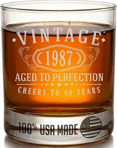 Vista 30 de Vintage 2005 Grabado 11oz Whisky Glass 21st Birthday Regalos para él ella 2-Claro