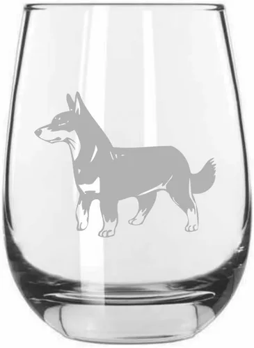 Vista 170 de Shar Pei (chino) - Vaso de vino sin tallo grabado para perro, 15.25 onzas