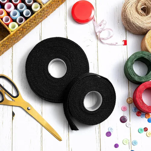 Vista 2 de 2 rollos/20 yardas, correas de algodón de 1 pulgada para decoración de manualidades, cinta de costura pesada, bolsas de envoltura para el hogar