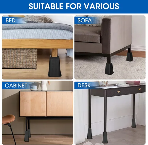 Vista 6 de MYMULIKE Elevador de Cama de 8 Pulgadas de Alta Resistencia, Soportes de Elevación de Muebles Soporta Hasta 6,000 Libras para Mesa, Pata