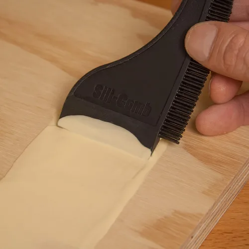 Vista 6 de Kit de cepillo aplicador de pegamento de madera antiadherente de silicona Sili Aplicador y bandeja de pegamento para madera con peine/espatula