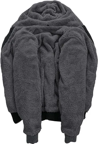 Vista 2 de ZITY - Sudadera de invierno con capucha y cremallera para hombre, chaqueta abrigada de vellón, con forro de Sherpa