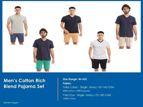 Vista 6 de Conjunto de ropa de descanso de algodón para hombre, ultra suave, transpirable (fabricado en Egipto)