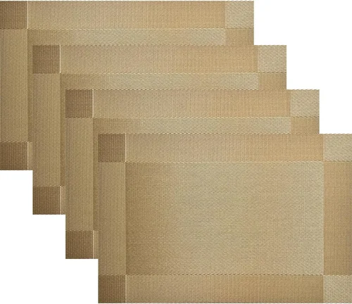 Vista 16 de Manteles individuales de vinilo resistentes al calor, lavables, fáciles de limpiar, manteles individuales de plástico para cocina, mesa de comedor