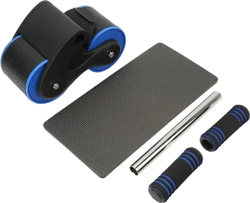 Vista 6 de Ruedas abdominales Rodillo Rueda abdominal Automática Rueda Abdominal Equipo de fitness para el hogar Curling Aparato abdominal (negro azul)