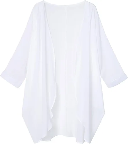 Vista 3 de Tribear - Cárdigan de chifón para mujer con capas,tapado para la playa