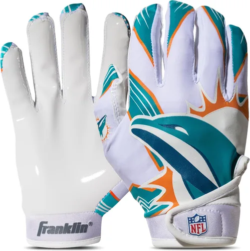 Vista 37 de Franklin Sports - Guantes de receptor de fútbol americano juvenil de la NFL, par de guantes de fútbol para niños con logotipos de equipos de la NFL