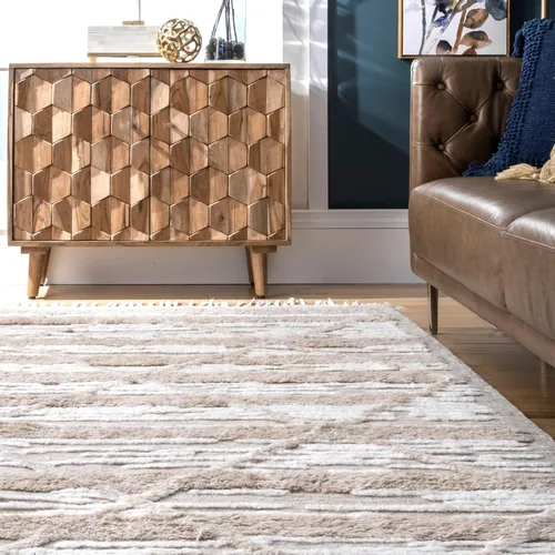 Vista 8 de Rugs USA Bing Shag - Alfombra de área, 5 x 8 pies, color beige