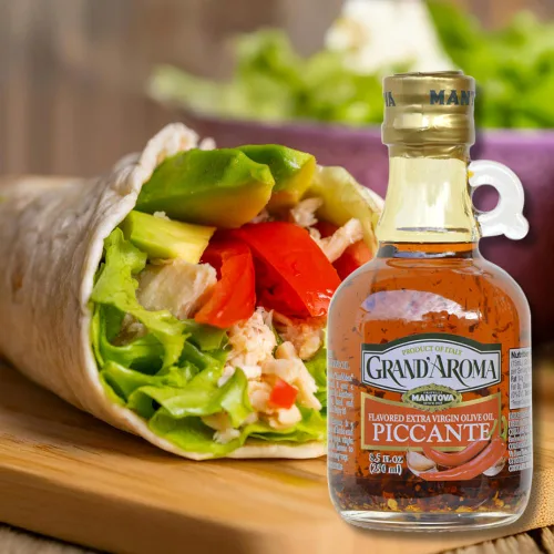 Vista 7 de Mantova Grand'Aroma Piccante Aceite de oliva virgen extra con sabor, fabricado en Italia, prensado en frío, 100% natural, aceite de cocina saludable