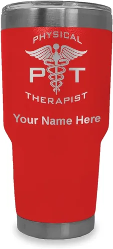 Vista 40 de LaserGram PT Physical Therapeut, vaso aislado al vacío de 20 onzas, grabado personalizado incluido (negro)