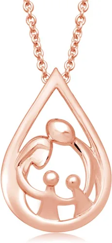Vista 18 de Jewelili - Collar con colgante de plata de ley o oro rosa o amarillo sobre plata, cadena de eslabones de 18 pulgadas