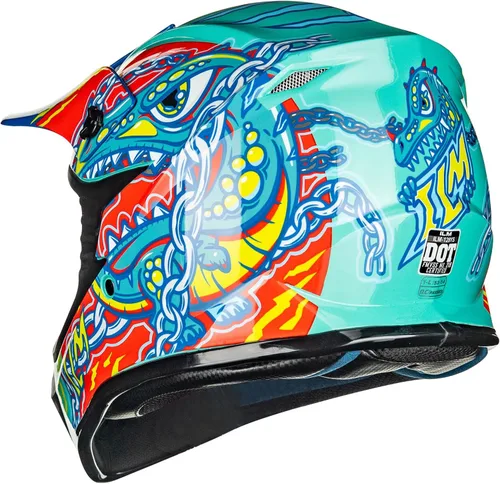 Vista 16 de ILM Casco de cara completa para motocicleta, motocross y cuatrimoto para niños y jóvenes, aprobado por el Departamento de Transporte de Estados