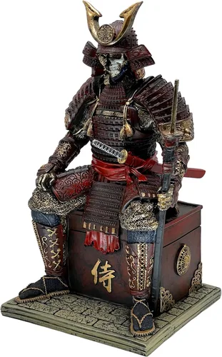 Vista 11 de LOOYAR Estatua de guerrero samurai antiguo medieval zombi de resina, figura decorativa artesanal para sala de estar, porche, oficina, escritorio